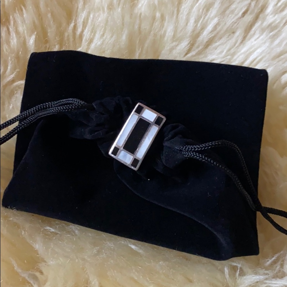 Black and white ring